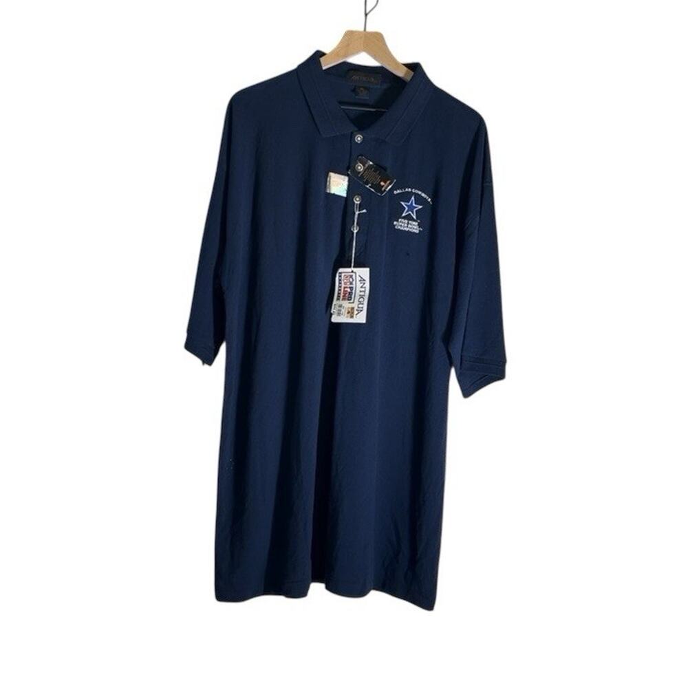 Antigua Size XXL Polo Dallas Cowboys Five Time Superbowl Champions Navy Blue New